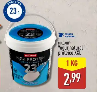 ALDI MILSANI Yogur natural proteico XXL oferta