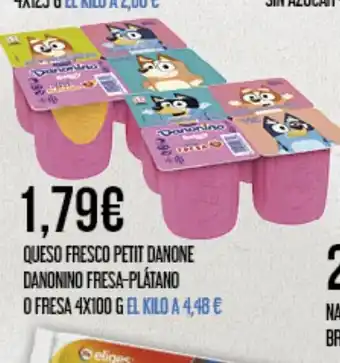 Claudio Queso fresco petit danone danonino fresa-plátano oferta