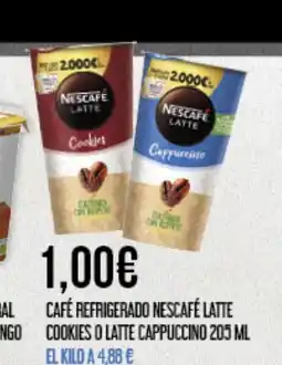 Claudio Café refrigerado nescafé latte cookies o latte cappuccino oferta