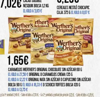 Claudio Caramelos werther's original chocolate sin azúcar oferta