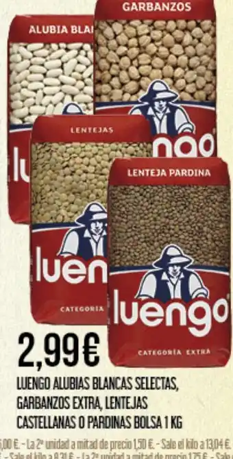 Claudio LUENGO Alubias blancas selectas, garbanzos extra, lentejas oferta