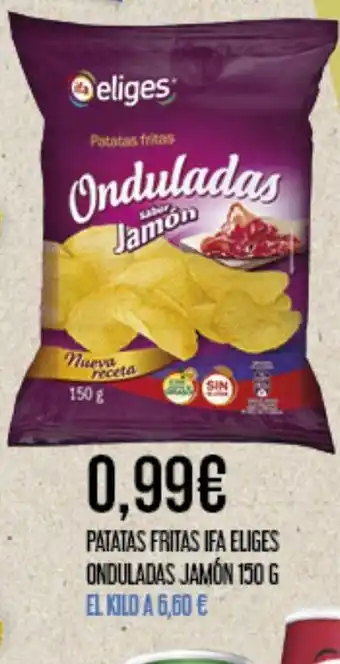 Claudio Patatas fritas ifa eliges onduladas jamón oferta