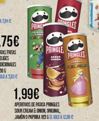 Claudio Aperitivos de patata pringles sour cream & onion, original oferta