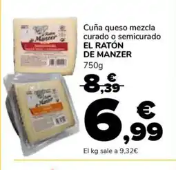 Supeco EL RATÓN DE MANZER Cuña queso mezcla curado o semicurado oferta