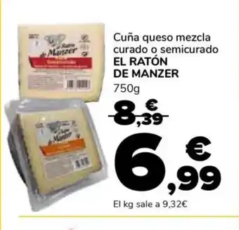 Supeco EL RATÓN DE MANZER Cuña queso mezcla curado o semicurado oferta