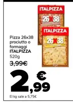 Supeco ITALPIZZA Pizza 26x38 prociutto o formaggi oferta