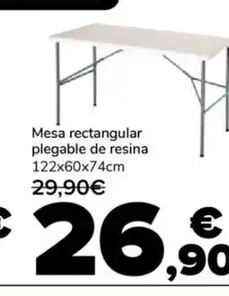 Supeco Mesa rectangular plegable de resina oferta