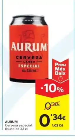 Caprabo AURUM Cervesa especial oferta