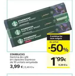 Caprabo STARBUCKS Gamma de cafè oferta