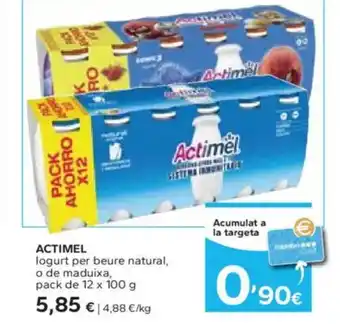 Caprabo ACTIMEL logurt per beure natural, o de logurt per beure natural, o de maduixa, oferta