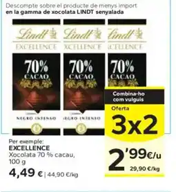 Caprabo EXCELLENCE Xocolata 70% cacau oferta