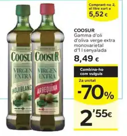 Caprabo COOSUR Gamma d'oli d'oliva verge extra monovarietal d'11 senyalada oferta