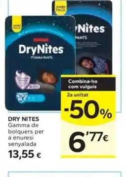 Caprabo DRY NITES Gamma de bolquers per a enuresi senyalada oferta