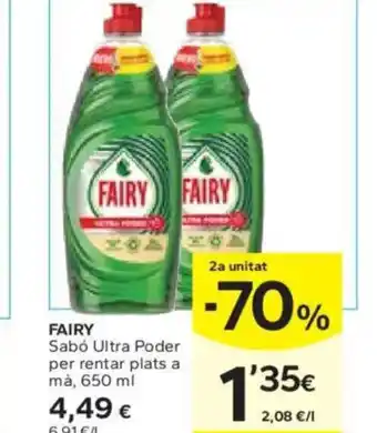 Caprabo FAIRY Sabó Ultra Poder per rentar plats a mà oferta