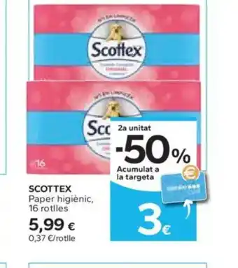 Caprabo SCOTTEX Paper higiènic, 16 rotlles oferta