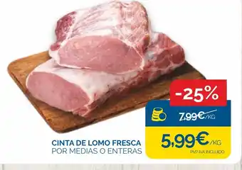 Cash Ecofamilia Cinta de lomo fresca por medias o enteras oferta