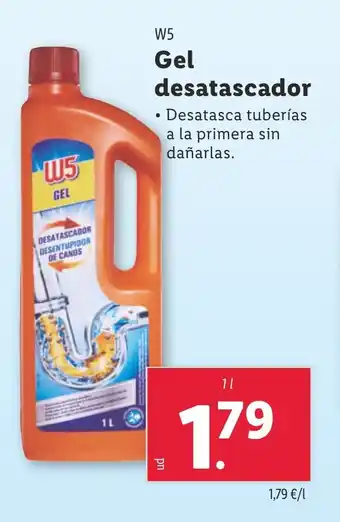 Lidl W5 Gel desatascador oferta