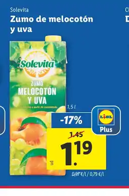 Lidl Zumo de melocotón y uva oferta