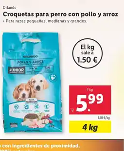 Lidl ORLANDO Croquetas para perro con pollo y arroz oferta