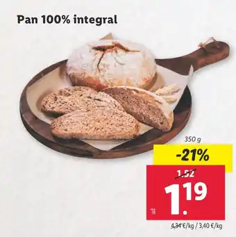 Lidl Pan 100% integral oferta