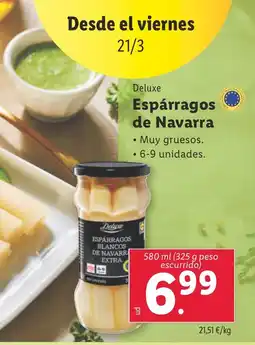 Lidl DELUXE Espárragos de Navarra oferta