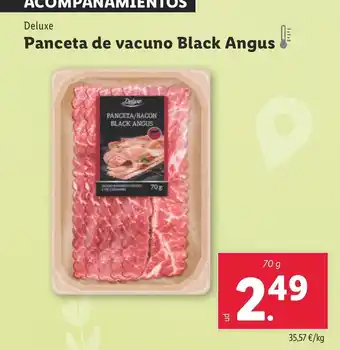 Lidl DELUXE Panceta de vacuno Black Angus oferta