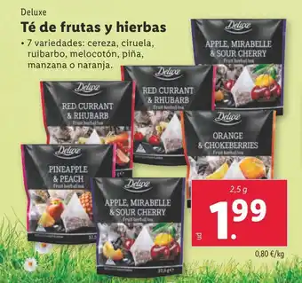 Lidl DELUXE Té de frutas y hierbas oferta