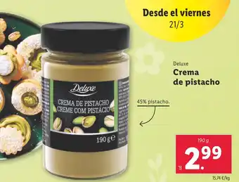 Lidl DELUXE  Crema de pistacho oferta