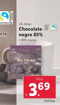 Lidl J.D. Gross Chocolate negro 85% oferta