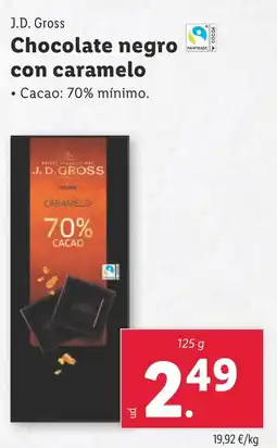 Lidl J.D. Gross Chocolate negro con caramelo oferta