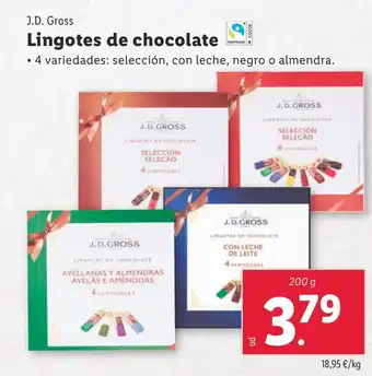 Lidl J.D. Gross Lingotes de chocolate oferta