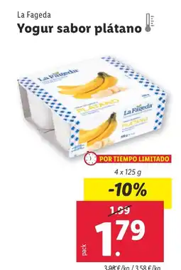 Lidl LA FAGEDA Yogur sabor plátano oferta