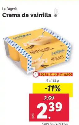 Lidl LA FAGEDA Crema de vainilla oferta