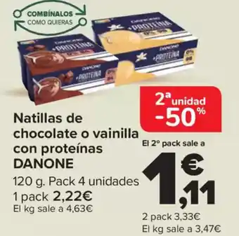 Carrefour DANONE Natillas de chocolate o vainilla con proteínas oferta