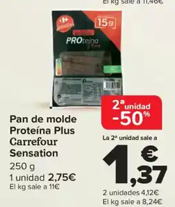 Carrefour Pan de molde Proteína Plus carrefour sensation oferta