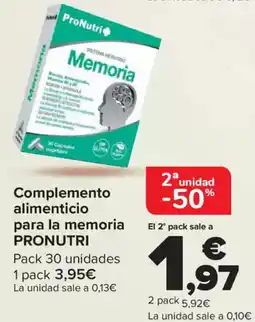 Carrefour PRONUTRI Complemento alimenticio para la memoria oferta