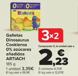 Carrefour ARTIACH Galletas Dinosaurus Cookienss 0% azúcares añadidos oferta