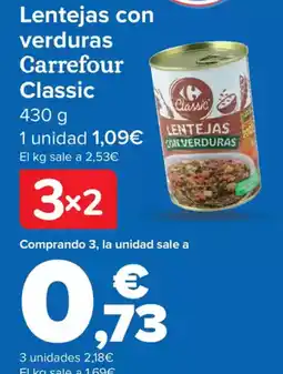 Carrefour Lentejas con verduras Carrefour Classic oferta