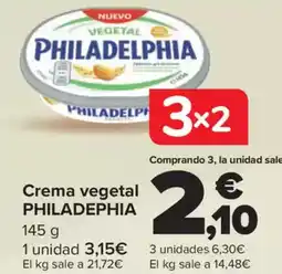 Carrefour PHILADEPHIA Crema vegetal oferta