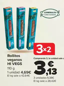 Carrefour HI VEGS Rollitos veganos oferta