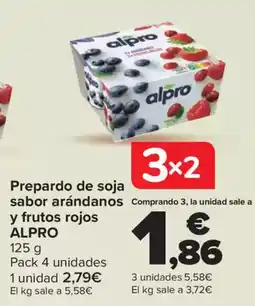 Carrefour Prepardo de soja sabor arándanos y frutos rojos ALPRO oferta