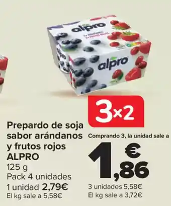 Carrefour Prepardo de soja sabor arándanos y frutos rojos ALPRO oferta