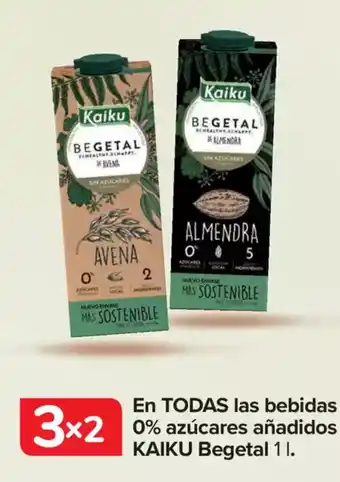 Carrefour KAIKU En todas las bebidas 0% azúcares añadidos begetal oferta