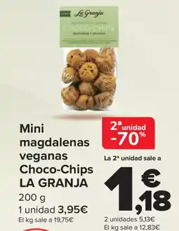 Carrefour LA GRANJA Mini magdalenas veganas Choco-Chips oferta