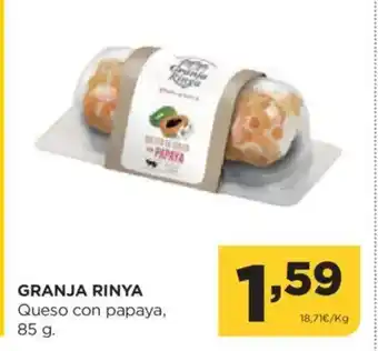 Alimerka GRANJA RINYA Queso con papaya oferta