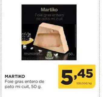 Alimerka MARTIKO Foie gras entero de pato mi cuit oferta