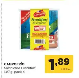 Alimerka CAMPOFRÍO Salchichas Frankfurt, oferta