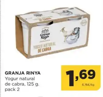 Alimerka GRANJA RINYA Yogur natural de cabra oferta