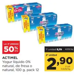 Alimerka ACTIMEL Yogur líquido 0% natural, de fresa o natural oferta