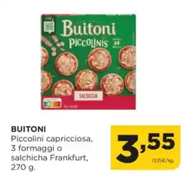 Alimerka BUITONI Piccolini capricciosa, 3 formaggi o salchicha Frankfurt oferta